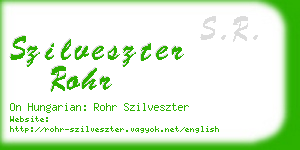 szilveszter rohr business card